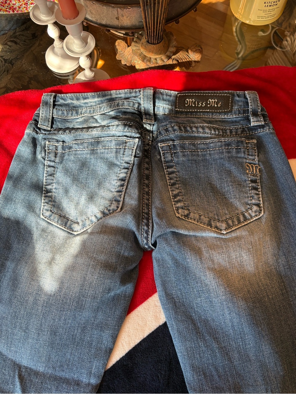 Miss Me Jeans Size 26 Signature Skinny Embellished Rhinestone Sequin Y2K Denim - Picture 8 of 8